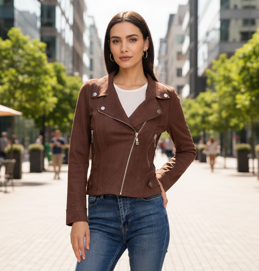 Perfecto mocka JACKET Brun
