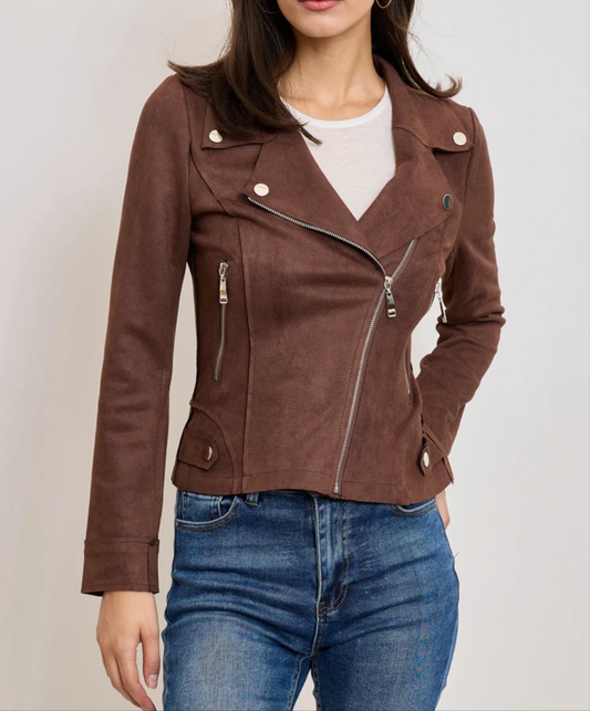 Perfecto mocka JACKET Brun