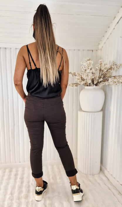 Pantalón milagro liso Café
