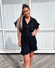 Ladda upp bild till gallerivisning, Plisserad Byxdress Svart
