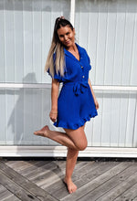 Ladda upp bild till gallerivisning, Plisserad Byxdress Royalblue

