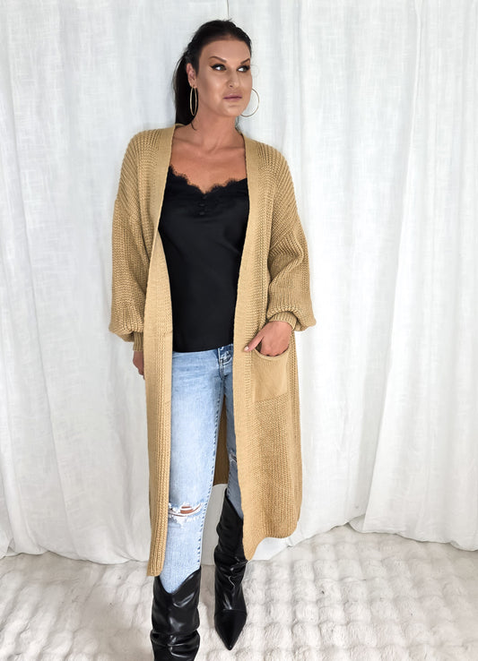 Cardigan  Lång Penny Camel