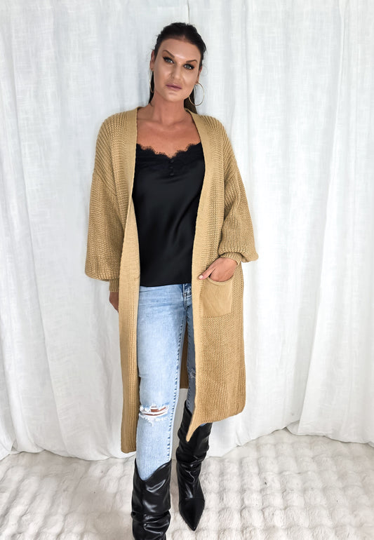Cardigan  Lång Penny Camel