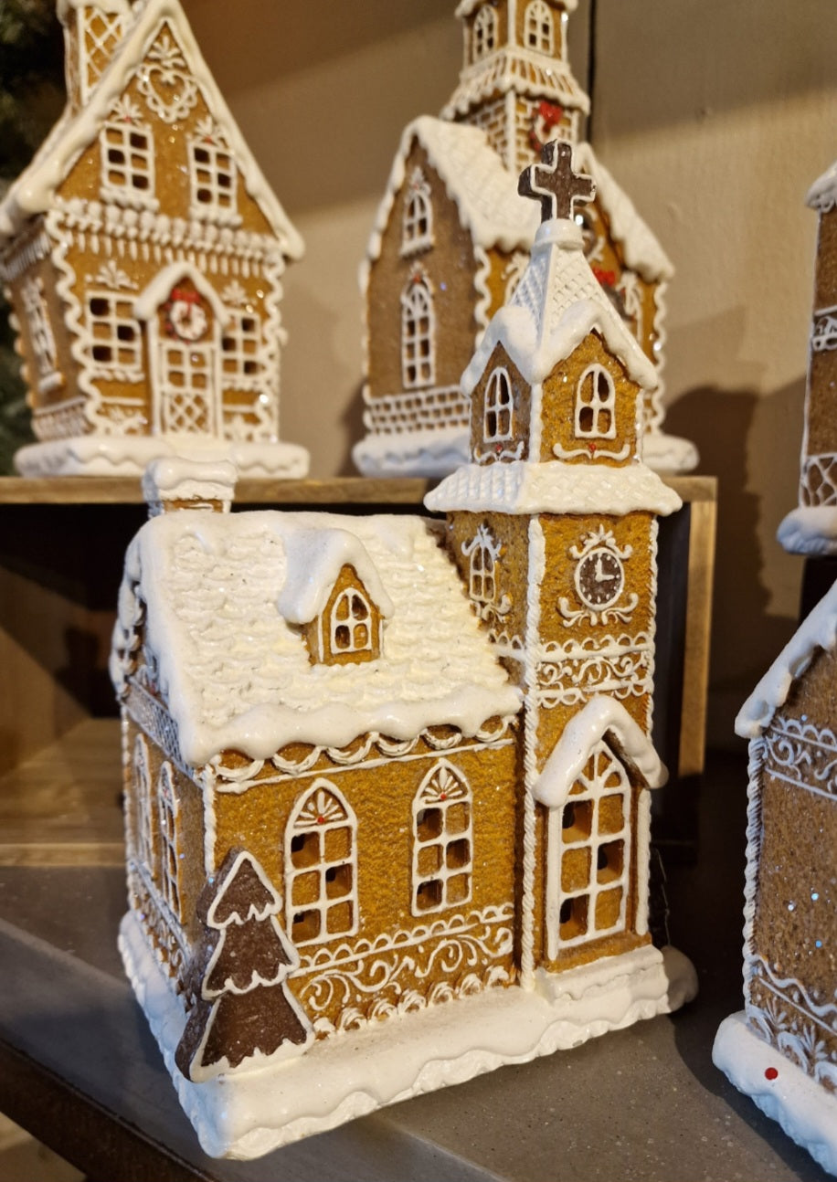 Pepparkakskyrka Ledbelysning 23 cm