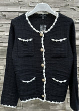 Load image into Gallery viewer, Knitted cardigan with pockets Black
