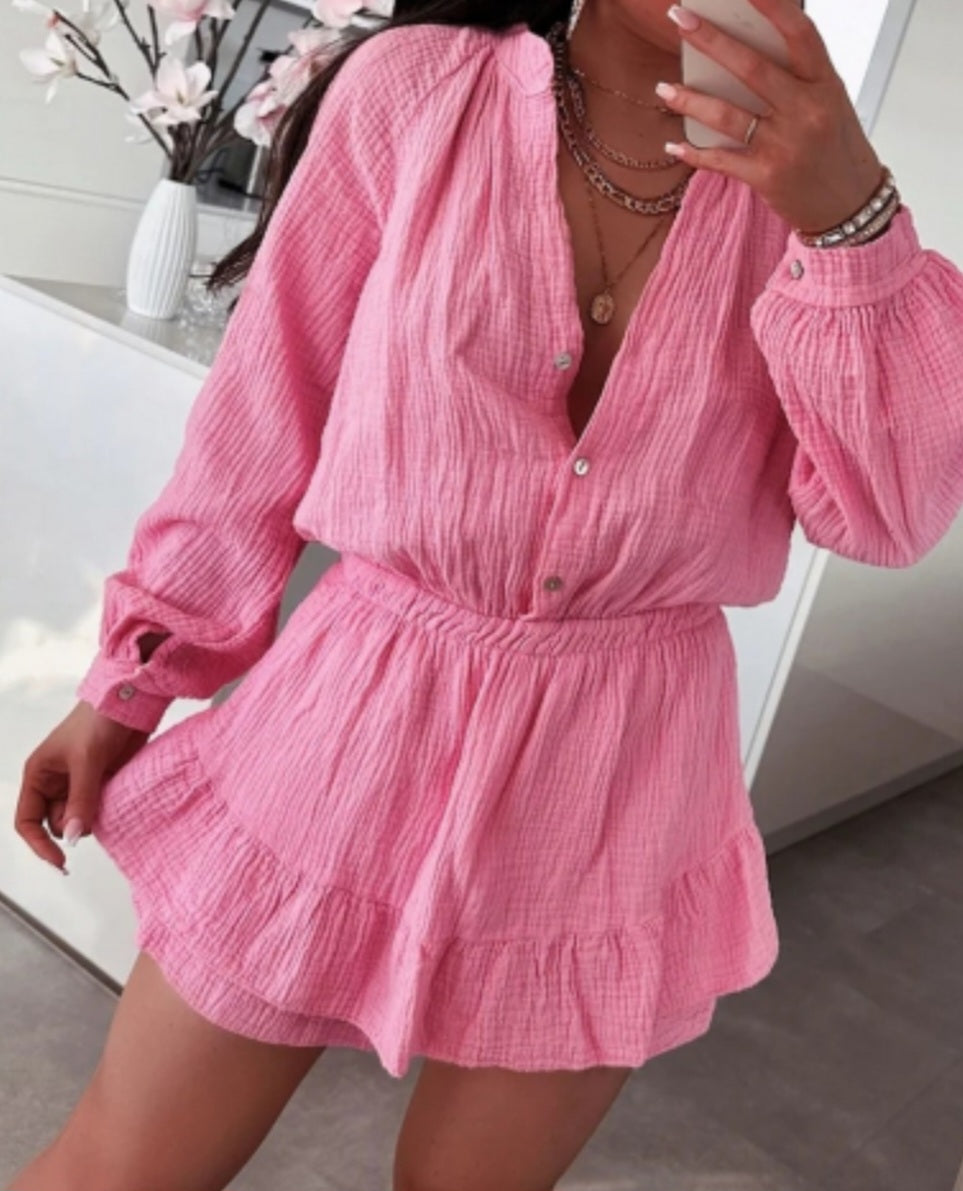 Set Shorts+Skjorta Pink
