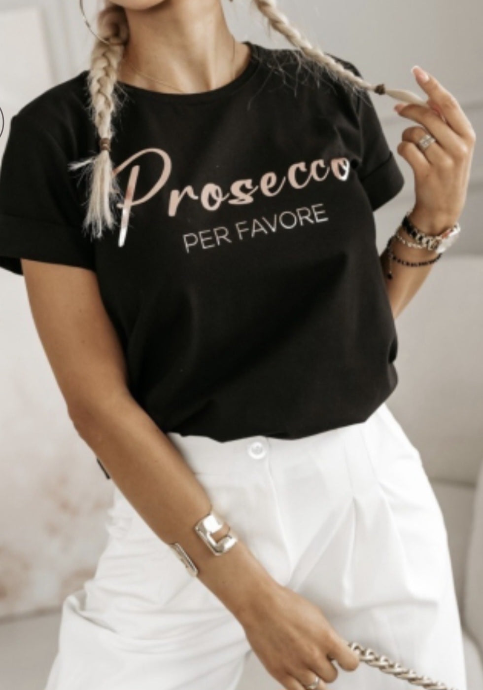 T-shirt Prosecco Svart