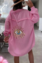 Load image into Gallery viewer, Bomullsskjorta Glitter Öga Rosa
