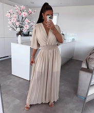 Ladda upp bild till gallerivisning, Byxdress Plisserad Beige
