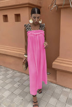 Load image into Gallery viewer, Klänning med leopardband Rosa

