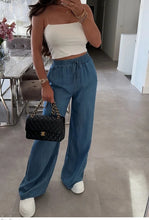 Ladda upp bild till gallerivisning, Byxor Jeanslook Lyocell Mörk
