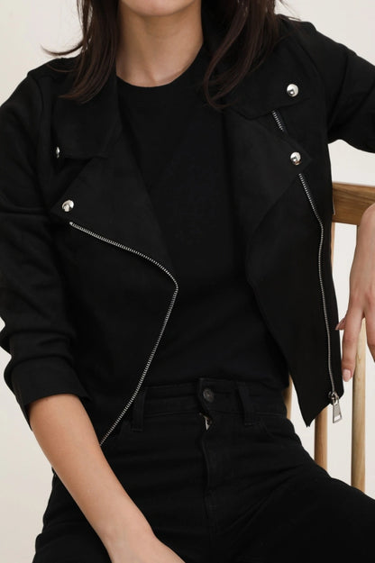 Perfecto mocka JACKET SVART