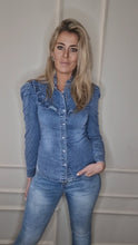 Load and play video in Gallery viewer, Ruffled jeans shirt 
