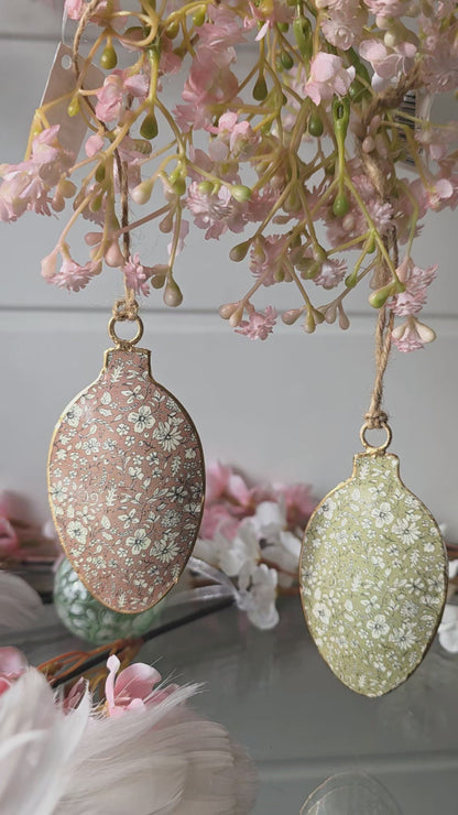 Hänge metall ägg 2-pack