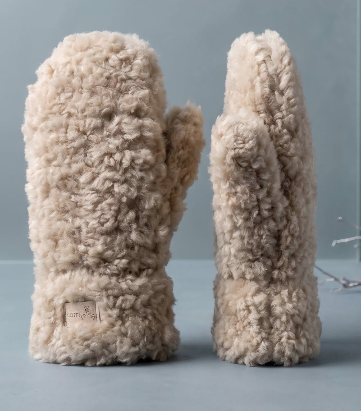 Fluff handskar beige