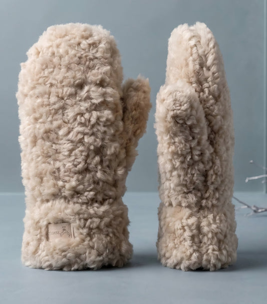 Fluff handskar beige