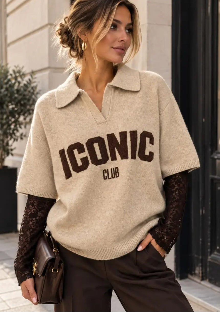 Iconic tröja med spets Beige