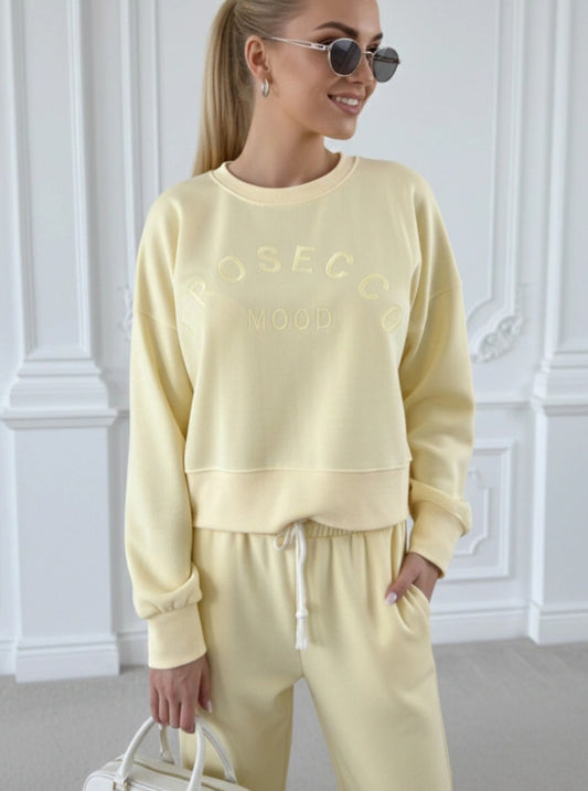 Set: tröja och byxor: Prosecco Mood Gul