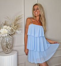 Load image into Gallery viewer, Light blue chiffon dress with frills
