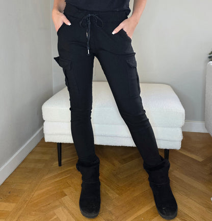 Mirakel byxa Cargo/fickor Svart