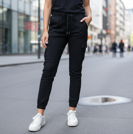 Mirakel byxa Cargo/fickor Svart
