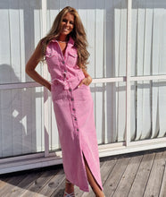 Load image into Gallery viewer, Jeansklänning Pink dream
