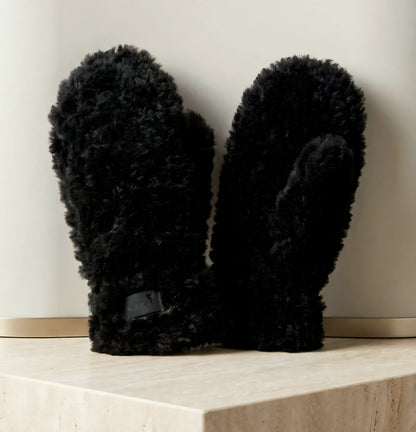 Fluff handskar Svart