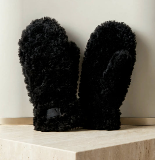 Fluff handskar Svart