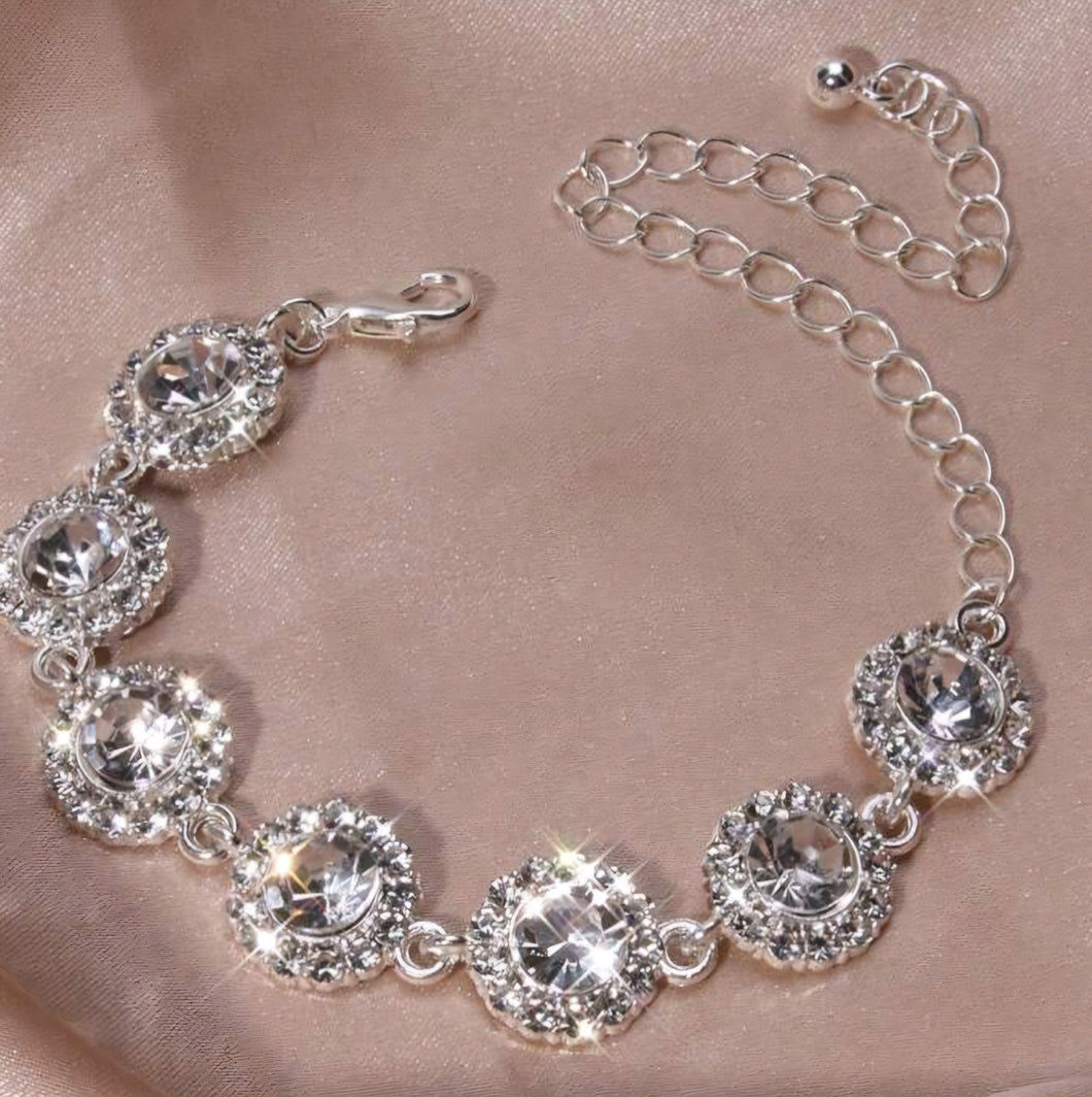 Armband Strass stenar Silver