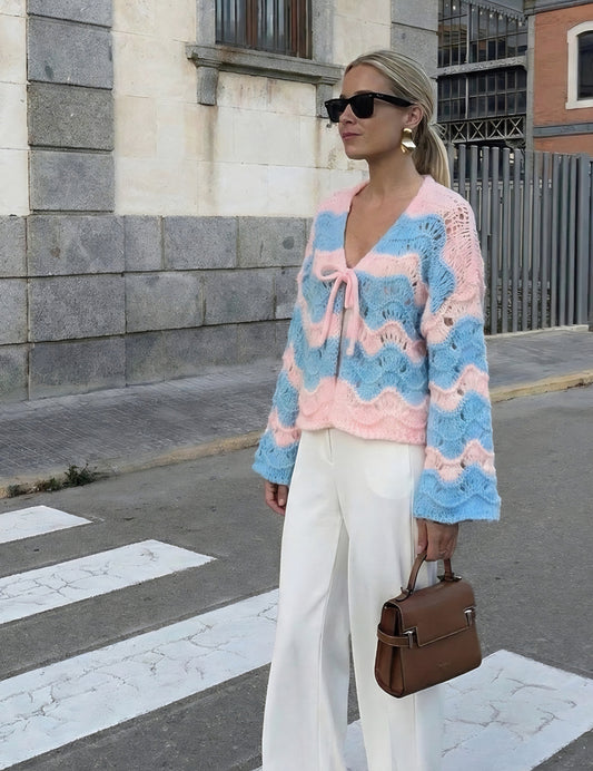 Öppen kofta Blå/Rosa