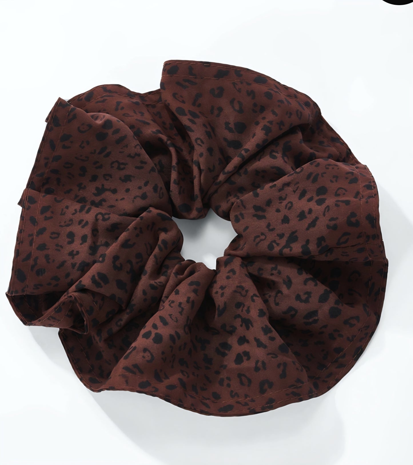 Leopardmönstrad scrunchie Brun