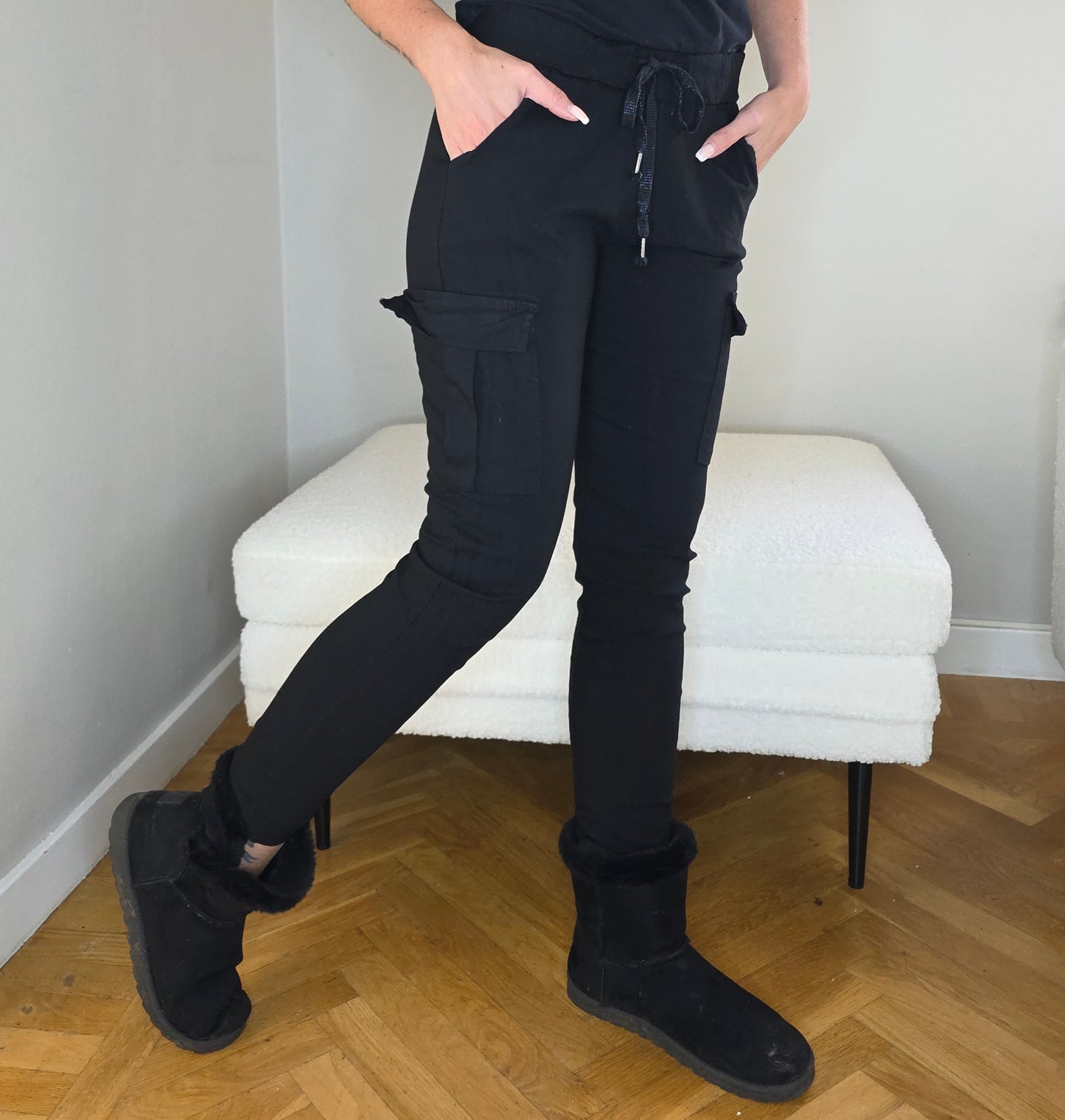 Mirakel byxa Cargo/fickor Svart