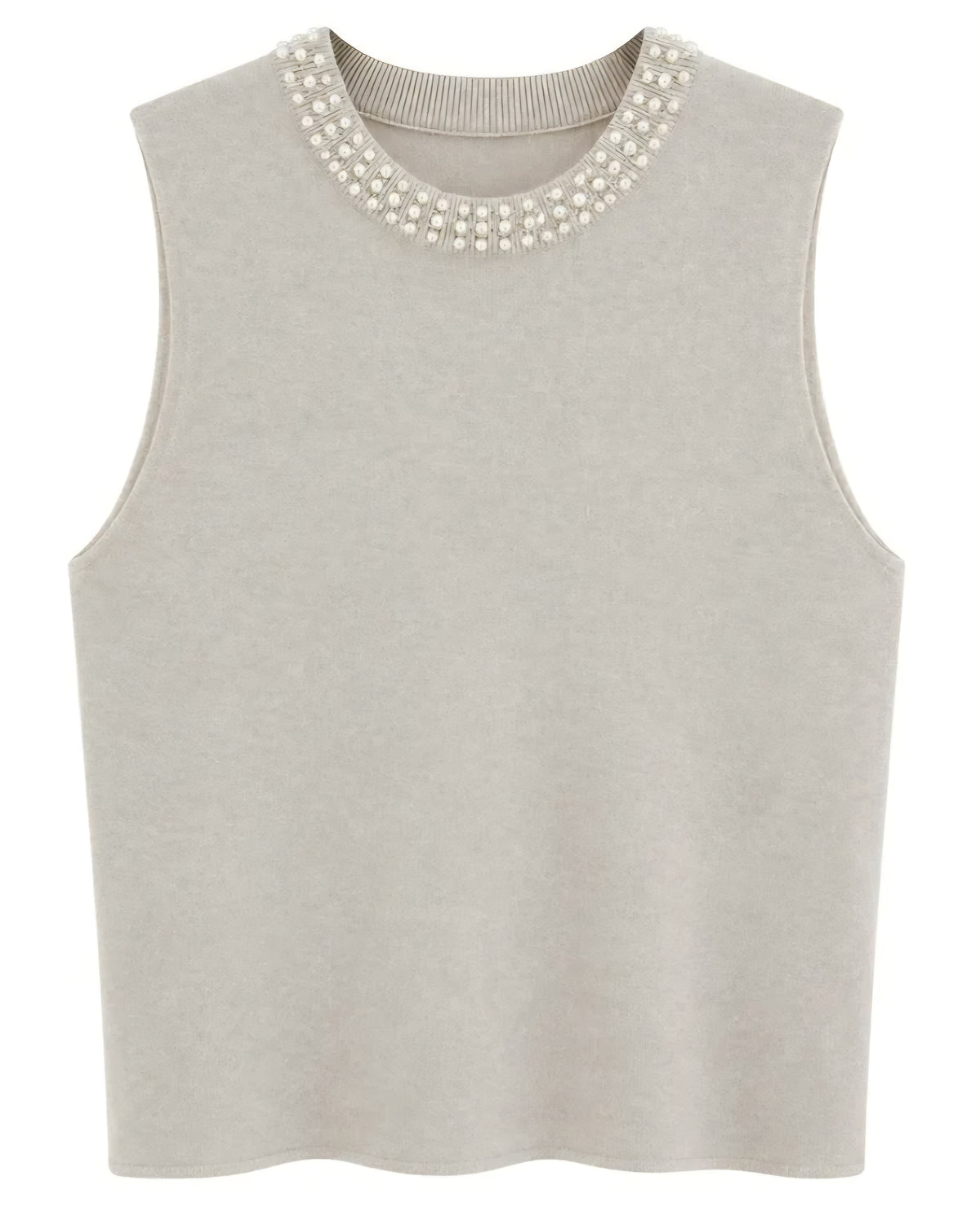 Väst pärlkrage Beige