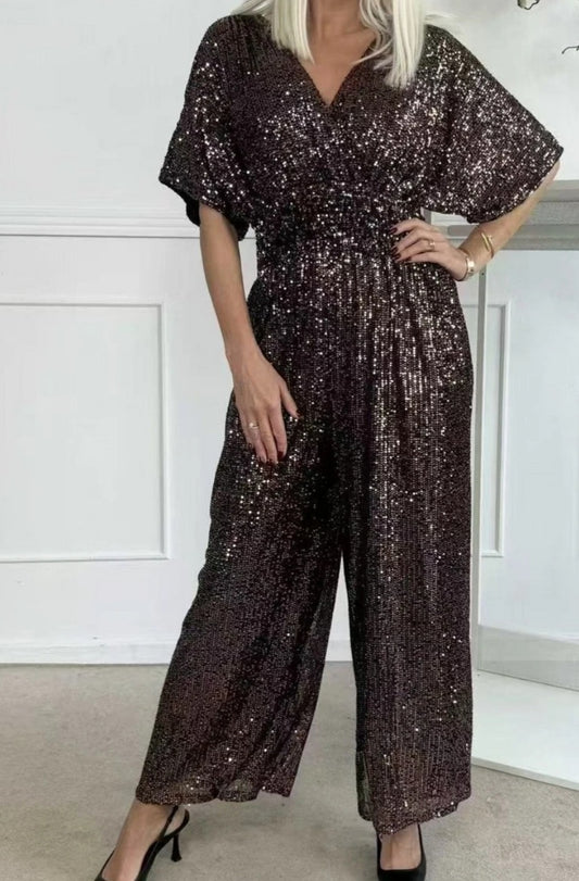 Byxdress Paljett Brun