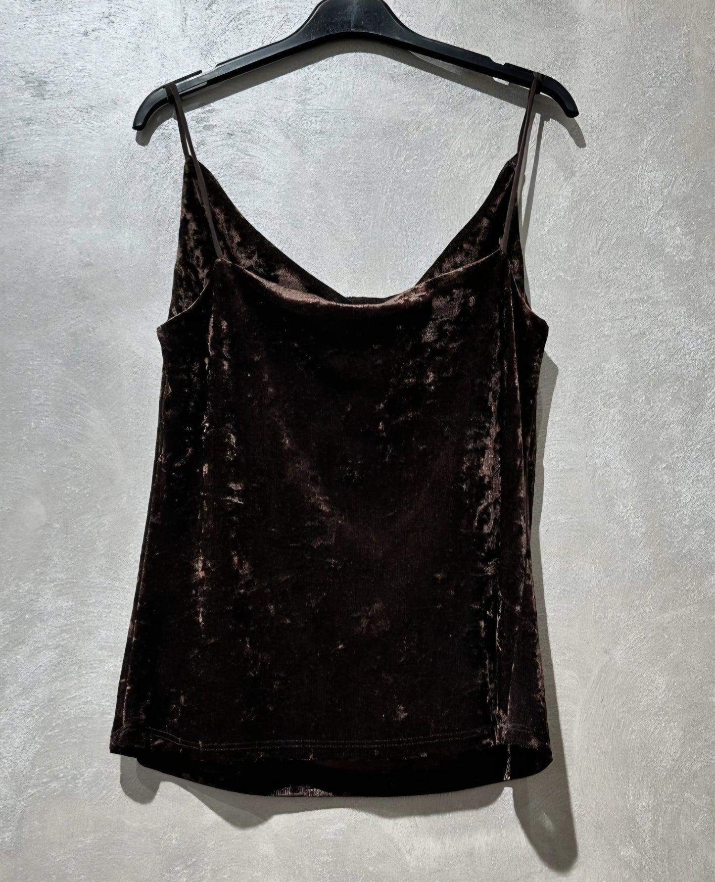 Meshtopp med sammetseffekt Brun