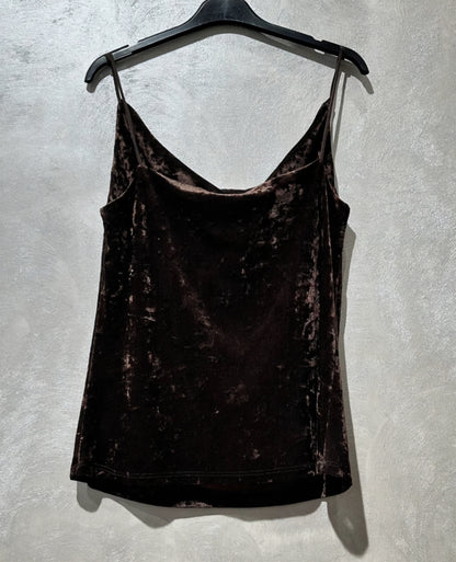 Meshtopp med sammetseffekt Brun