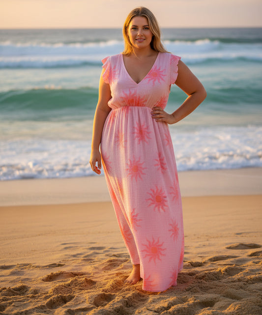 Klänning solar Rosa PLUSSIZE