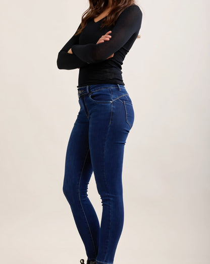 Toxik skinny push-up stretchjeans Mörk