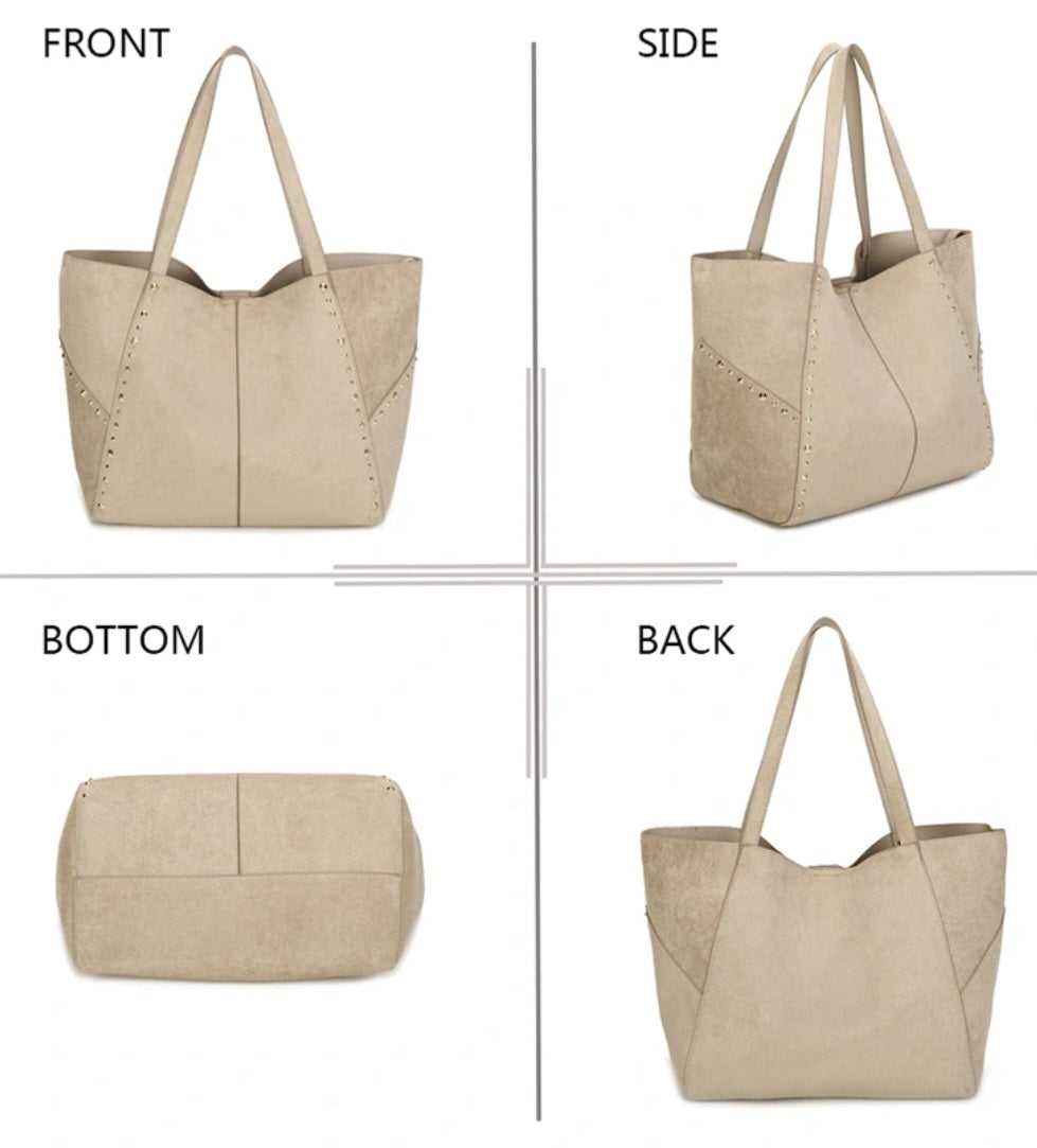 Gallantry nitad mocka-look väska Beige