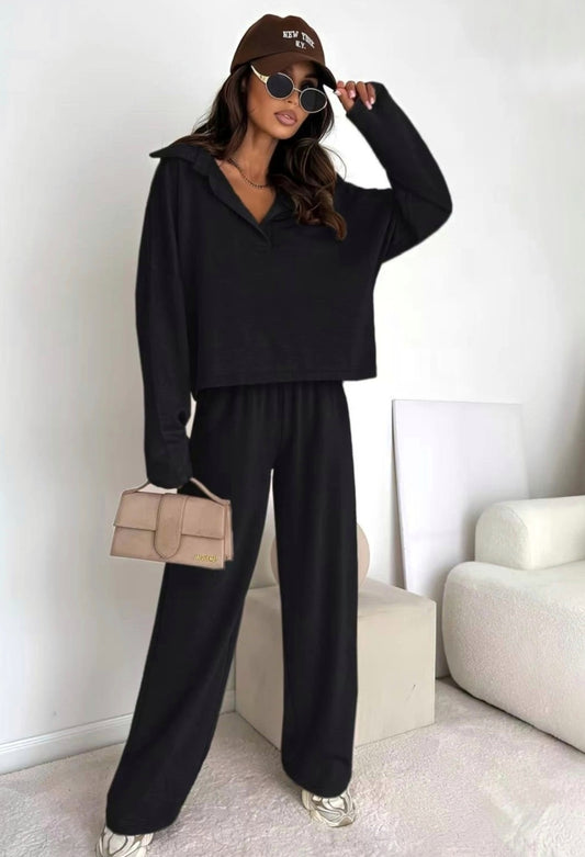 Elegant avslappnad set Svart