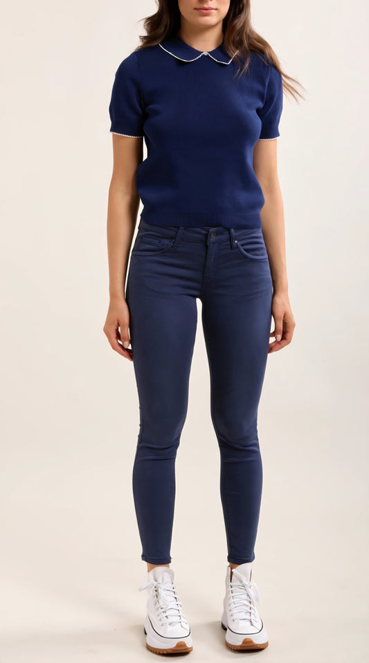 Toxik smala push-up-jeans Marinblå