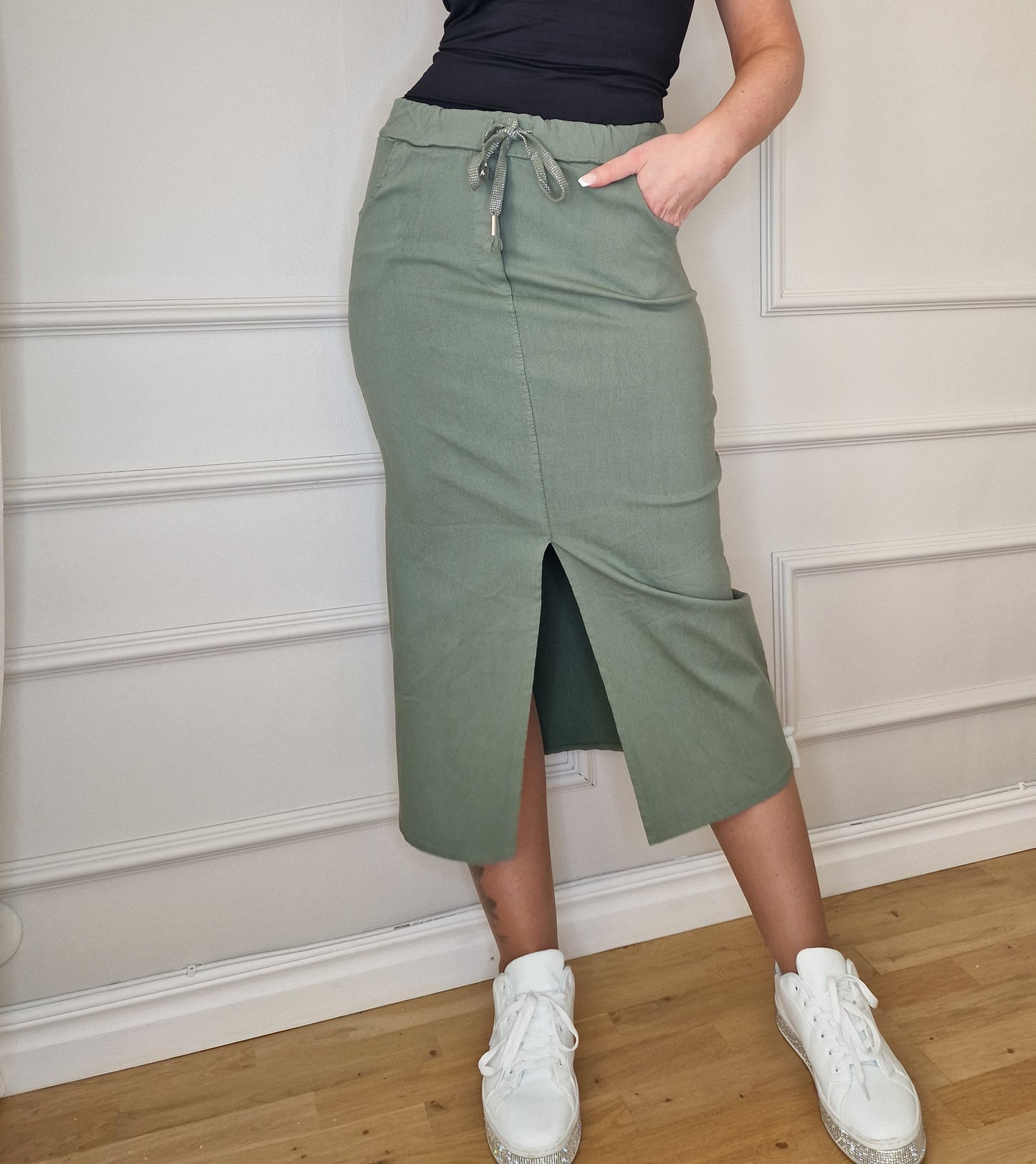 Miracle Skirt Long Khaki