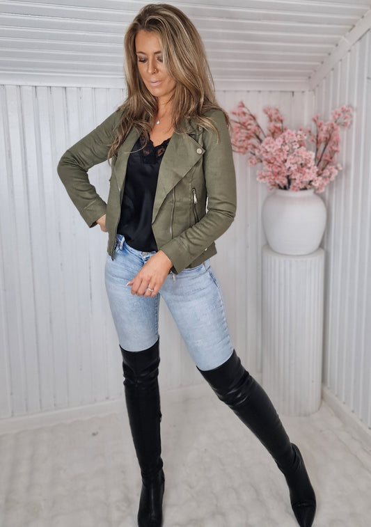 Perfecto mocka JACKET GRÖN