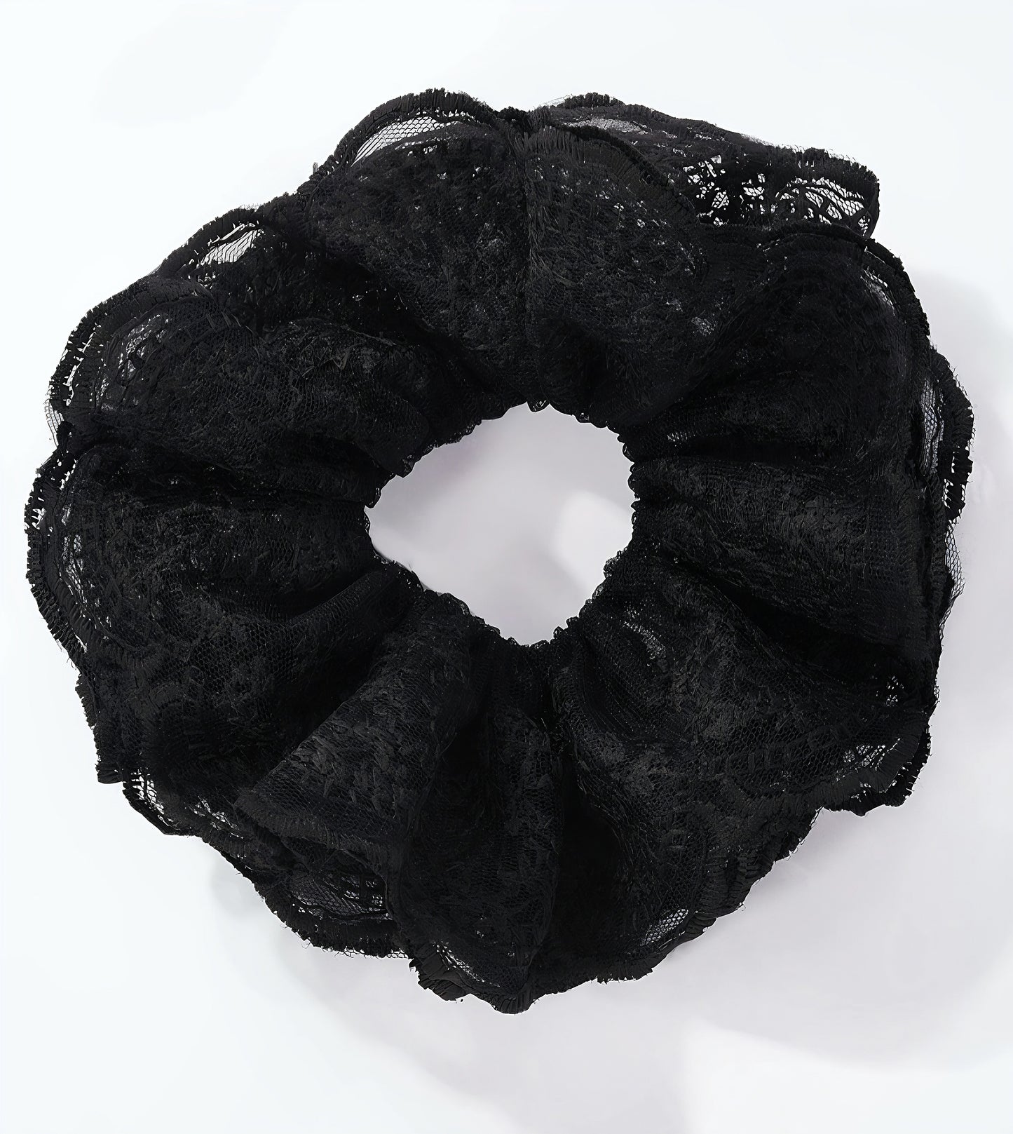 Spetsvolang scrunchie Svart