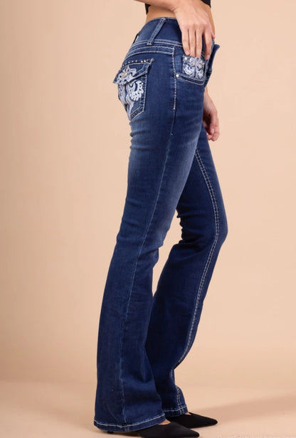 Vida jeans med stretch, Mörk