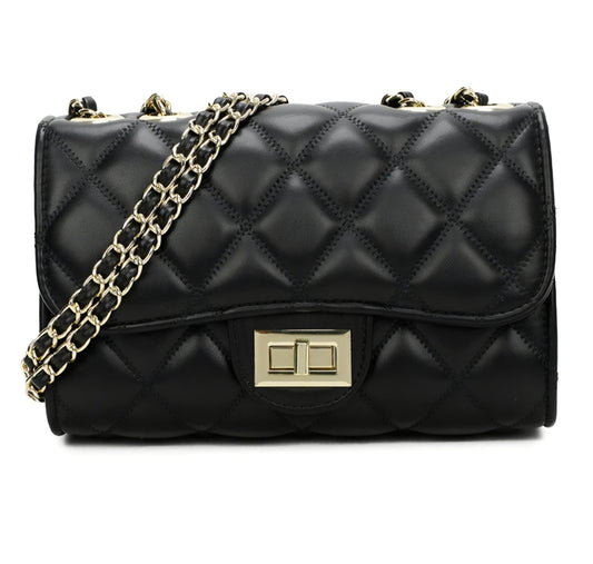 Quiltad Gallantry axelväska Konstläder Svart