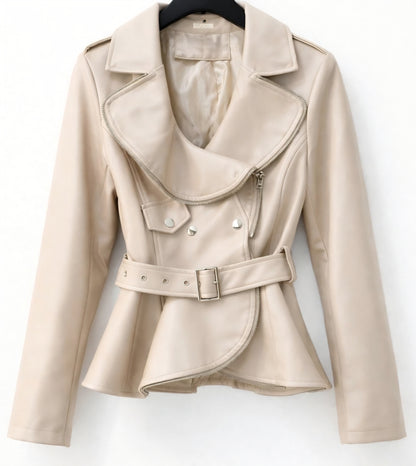 Jacka med skärp Beige