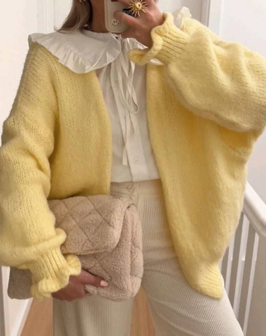 Cardigan volang Bellavie Gul