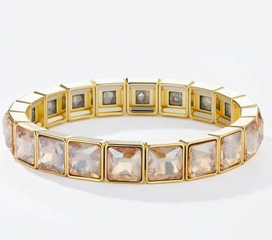 Elastiskt armband Champagne Nickelfritt