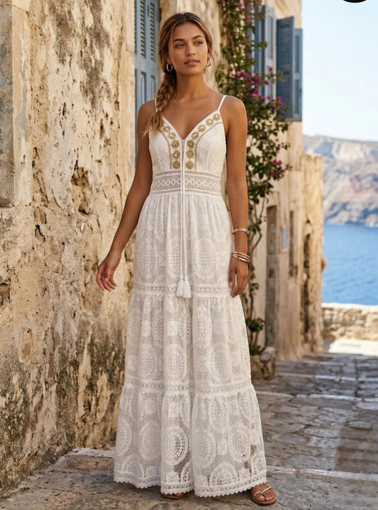 Lång klänning Dream Vit